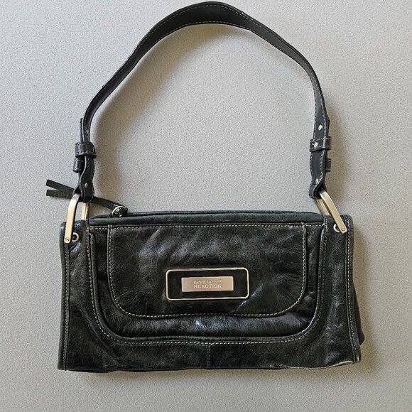 Kenneth Cole Reaction Black Baguette Handbag - Picture 1 of 8